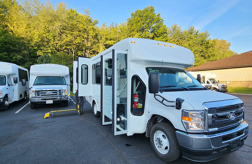 A white light transit vehicle