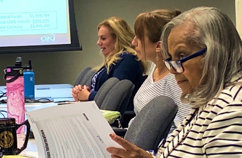 Women at public meeting