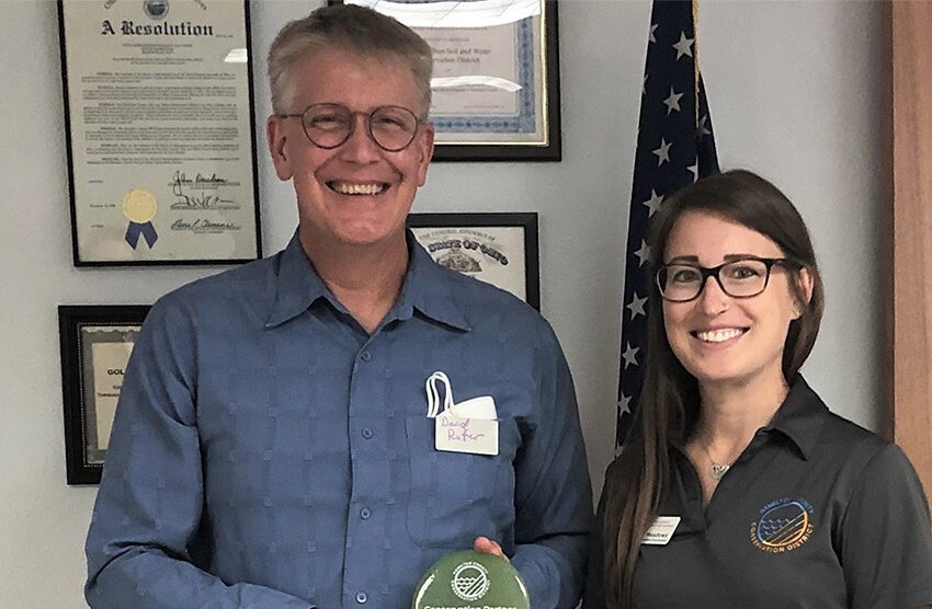 David Rutter accepts Hamilton County Conservation District award for OKI being a good partner