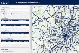 PAA Application Assistant map screenshot showing legend and input fields with OKI region map