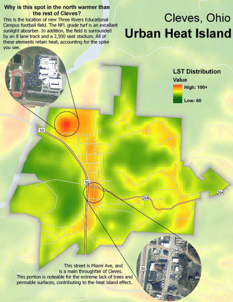 example of a urban heat island map